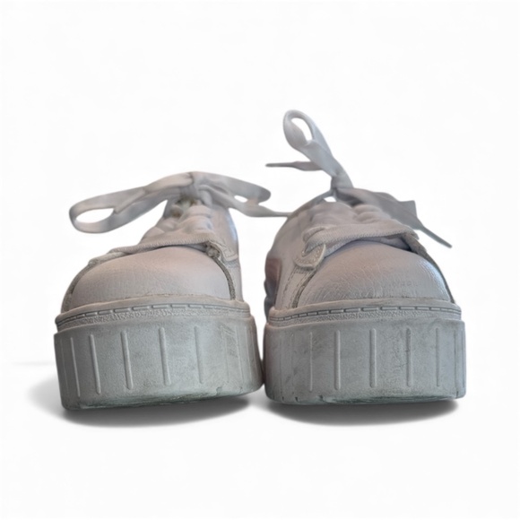 PUMA Mayze Lth Jr Sneakers White Chalk Pink Girls Size 5C - Picture 2 of 7